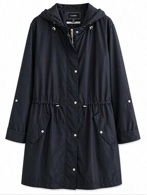 Le Chateau Black Hooded Utility Rain Jacket / Anorak Size XXL